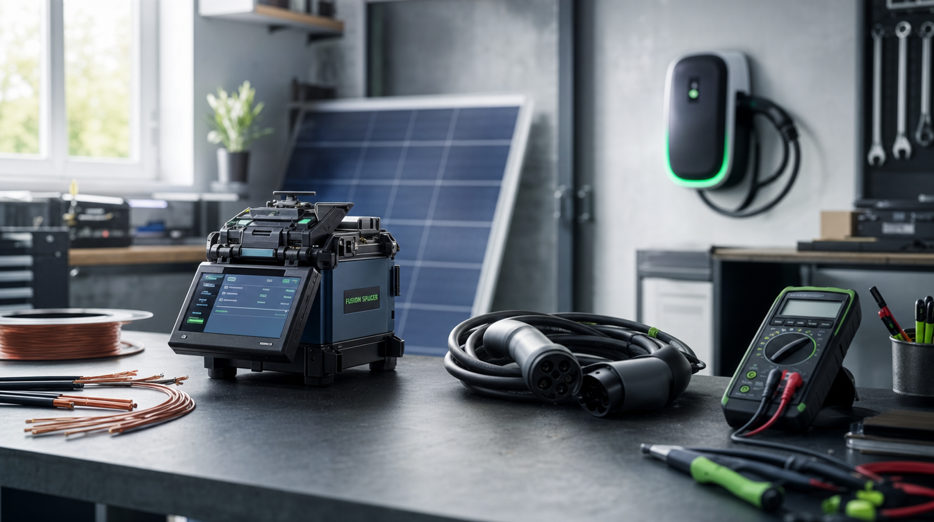 platzer.tech — Werkbank mit Elektro- und Glasfasertechnik